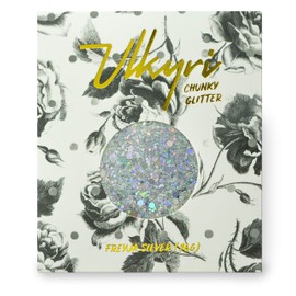 VLKYRI 16g Silver Chunky Holographic Craft Glitter - Multipurpose - Use on Arts and Crafts, Resin, Raves, Festivals, Decorations, Weddings, Parties, Events, Costumes, and Flowers