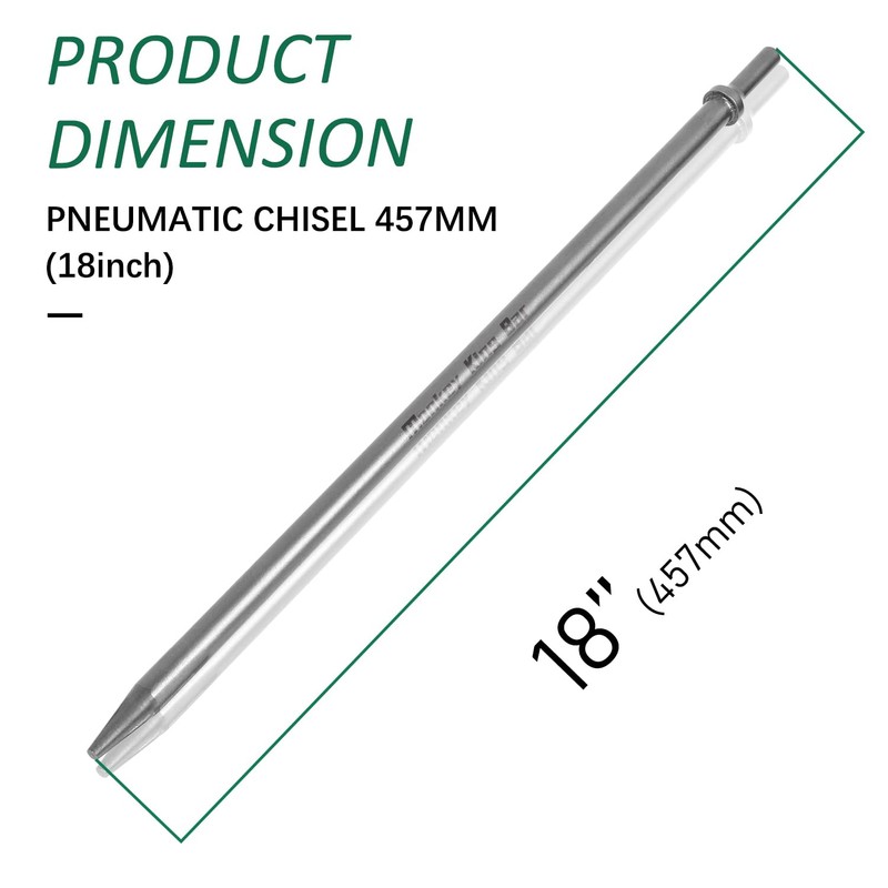 MonkeyKingBar-Pneumatic Chisel 1/4"x18" Point Tip Air Chisel- Round Taper Punch