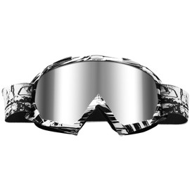 beyisi Dirt Bike Goggles Motorcycle Gear ATV Riding Motocross Dirtbike 4-Wheeler Goggles Accessories Ski Goggles Fit Over The Glasses UV400 Protection Dust Shatterproof for Men Women (Silver lens)