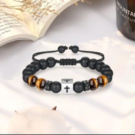 Toplstud Christian Gifts for Men Boys, Cross Bracelets for Men, Confirmation Communion Easter Christmas Valentine's Birthday Present for Son Grandson Husband Boyfirend