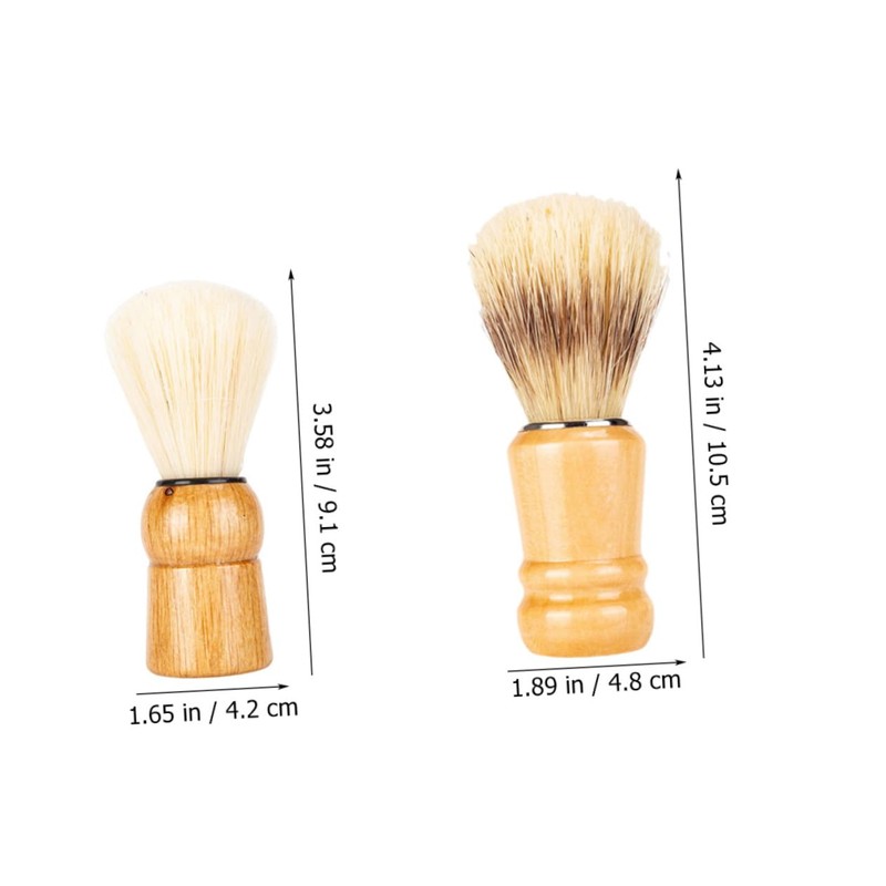 TOVINANNA 2 Pack Shave Brush Men's Haircare Wood Handle Beard