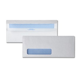 Quality Park #10 Left Window Security Tinted Envelopes with a Self Seal Closure for Standard Business Mailings, 24 lb. White Wove, 4-1/8 x 9-1/2, 500 per Box (21418)
