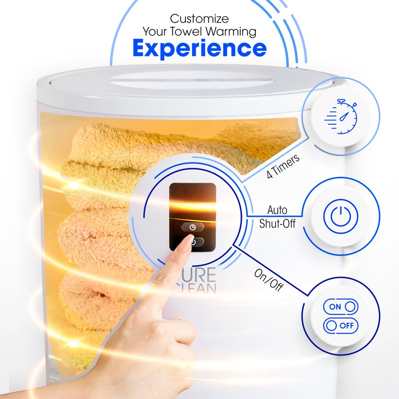 PURE CLEAN Towel Warmers Bucket, with Customized Fragrance for Spa