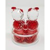 Teddy Bear Couple Glass Crystal Ornament - Red Colour HG19077
