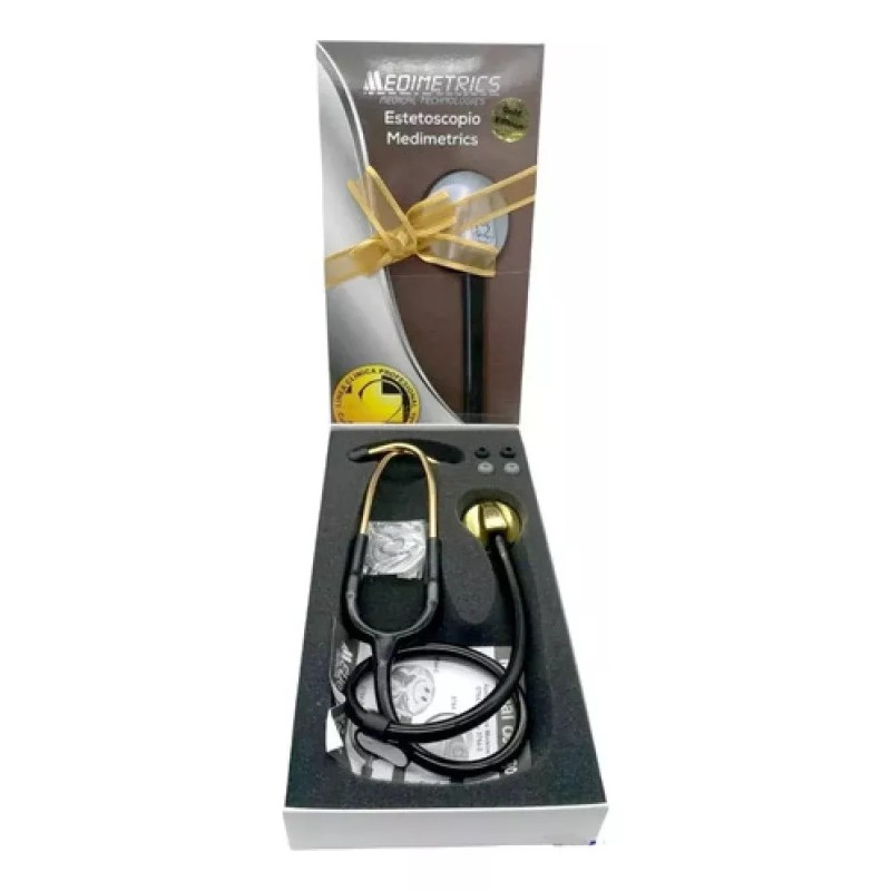 Medimetrics Estetoscopio Cardio 1pro Dorado Doble Frecuencia Medimetrics