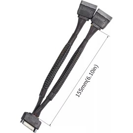 Universal Products SATA Power 15-Pin Y-Splitter Cable Adapter Male to Female for HDD Hard Drive