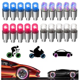 YUERWOVER 20 PCS Tire Valve Light LED Wheel Lights Flash Light Tire Valve Cap Lamp for Car Truck Bike Motorcycle Golf Cart (Colorful+Red+Blue+White)