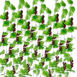 BOFUNX 30pcs Artificial Grapes Fake Grapes Artificial Grapes Decoration Grape Cluster Plastic Simulation Fruit Grapes for Home Garden Indoor and Outdoor Autumn