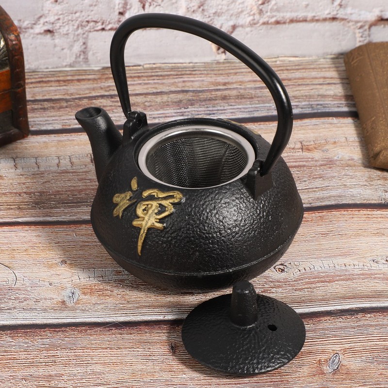 Iron Teapot Kettle Uncoated with Strainer 0.3L Tea and Zen