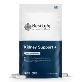 BestLyfe Kidney Support+ Supplement | 14 Nutrients & Vitamins | Twin Pack | 120 Capsules | Liver, Gallbladder and Spleen Support | Healthy Urinary Tract | UK Made
