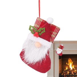 Christmas Stockings - Non-Woven Gnome Christmas Stockings | Rudolph Faceless Doll Holiday Christmas Decorations, Christmas Decorative Stockings for Fireplace Mantle