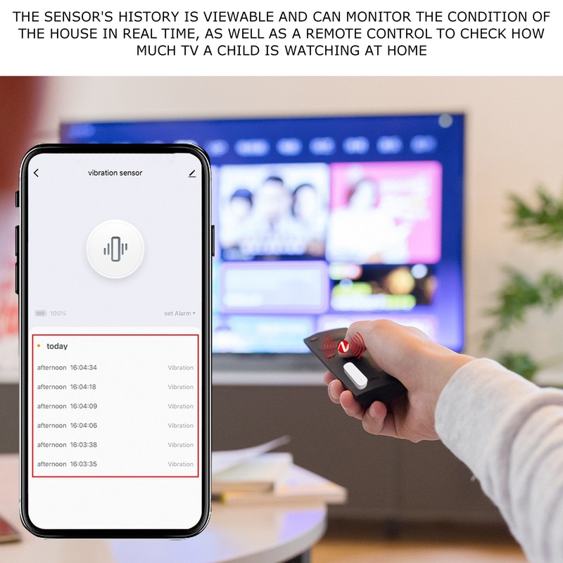 Window Door Alarm Vibration Glass Break Sensor Alarm Battery Powered
