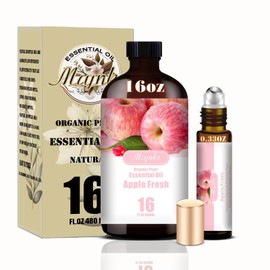 Apple Essential Oil,Roll-on Apple Oil Sets (16 Fl Oz + 0.33 Fl Oz) - 100% Natural, Scalp, Diffuser, Massage, Yoga, DIY Soap and Candle Making - Home Fragrance, Fragrance Oils, Gifts, Spa Care