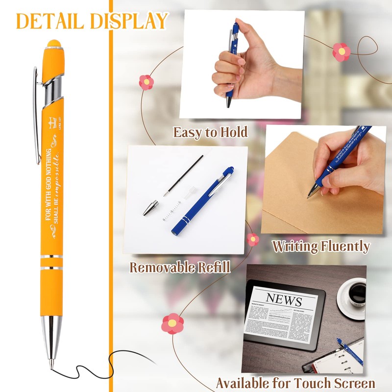 Fuutreov 50 Pcs Christian Pens Gift Bulk Bible Verse Inspirational