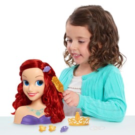 Just Play - Juego de 10 Piezas de Princesa Ariel, Pelo Rojo, con Cabeza para peinar, La Sirenita