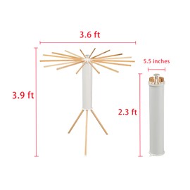 JOOM Tripod Clothes Drying Rack, Garment Rack Portable and Foldable Space Saving Laundry Drying Rack - Drying Rack Clothing Floor Folding Balcony Bedroom Household Wooden