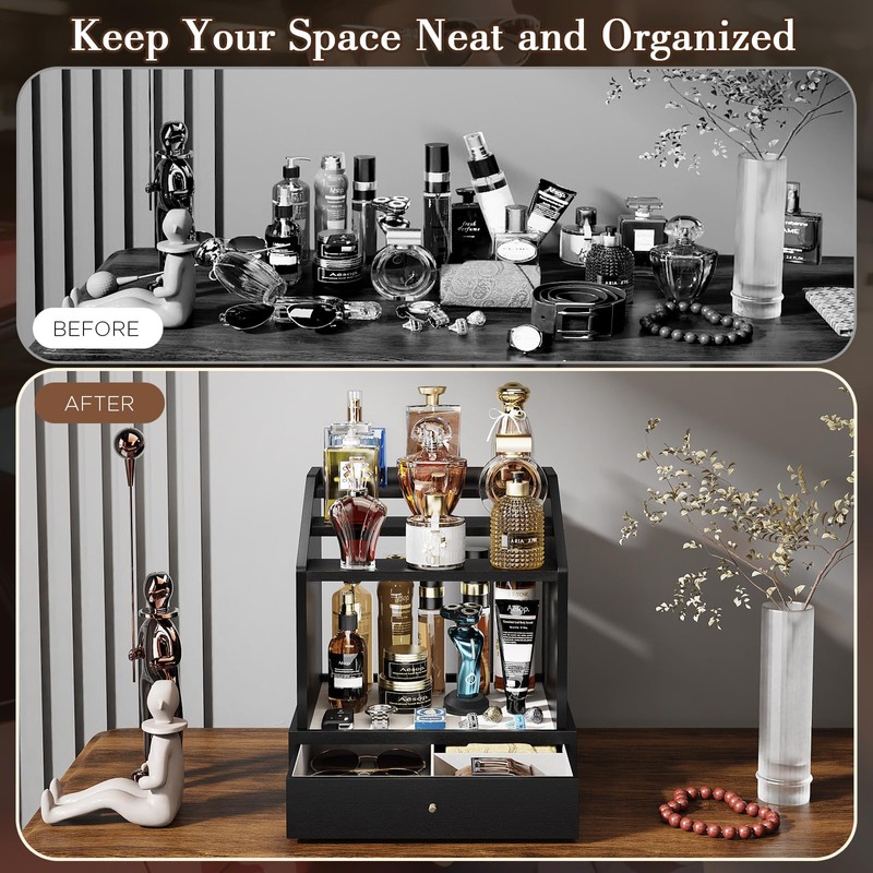 Miratino Cologne Organizer for Men, Perfume Organizer for Men with