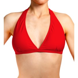 Aquarti Women's Bikini Top, Design 041 - To Tie / Red, 36