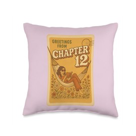 Summer Reading Retro Book Lover Vibes Bookworms Escape Throw Pillow