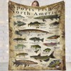 Fishing Blanket, Fishing Enthusiast's Blanket Gift, Sports Fish of North