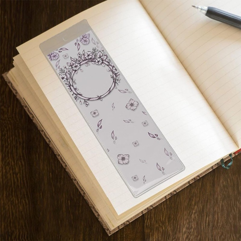 VILLCASE Pack of 20 Transparent PVC Bookmark Covers with Hole