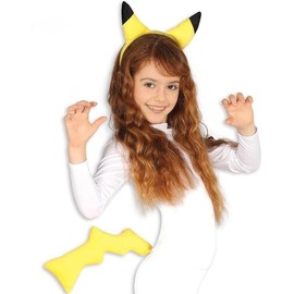 Animal Costume For Boys Or Girls For Carnival. Electric Yellow Mouse Fancy Dress For Children With Ears And Tail. Funny Costumes For Kids. Accessories For Carnival Costumes.