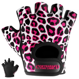 De los bienes que trafican rosa para mujer etiqueta 5297 Serie Diseño leopardo guantes para levantamiento de impresión (par)