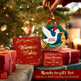 Woodamore Coming Soon Baby Announcement 2026 - Pregnancy Announcement Ornament, Expecting Parents To Be Unique Gifts For Family Husband, Expecting Baby Ornament 2026, Christmas Pregnant Ornaments 2025