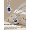PUPILLEMON 925 Sterling Silver Sapphire Necklace,5A September Birthstone Infinity Necklace,16"+2"