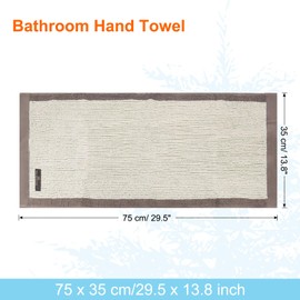 sourcing map 4 Pcs Bathroom Hand Towels Light Brown Soft Absorbent Face Towels Cotton Wash Cloths 13 x 29 Inch Kitchen Hand Towels for Bathroom Gym Drying Hand Face Hair (Vertical Stripe)