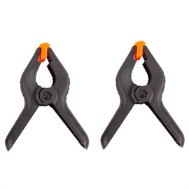 Blackspur 2X Black 114mm Heavy-Duty Spring Clamps - Large Plastic Wood Grip Woodwork Garden Pool Cover Backdrop Clamp Clips