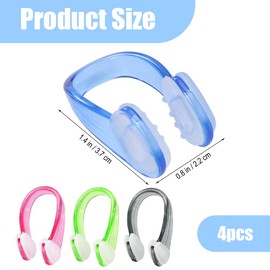 JchEnye Set of 4 Swimming Nose Clips. Protection of Nose Clips. Waterproof and Non-Slip Nose Clips. They are suitable for both beginners and professionals. (Black/Pink/Blue/Green)