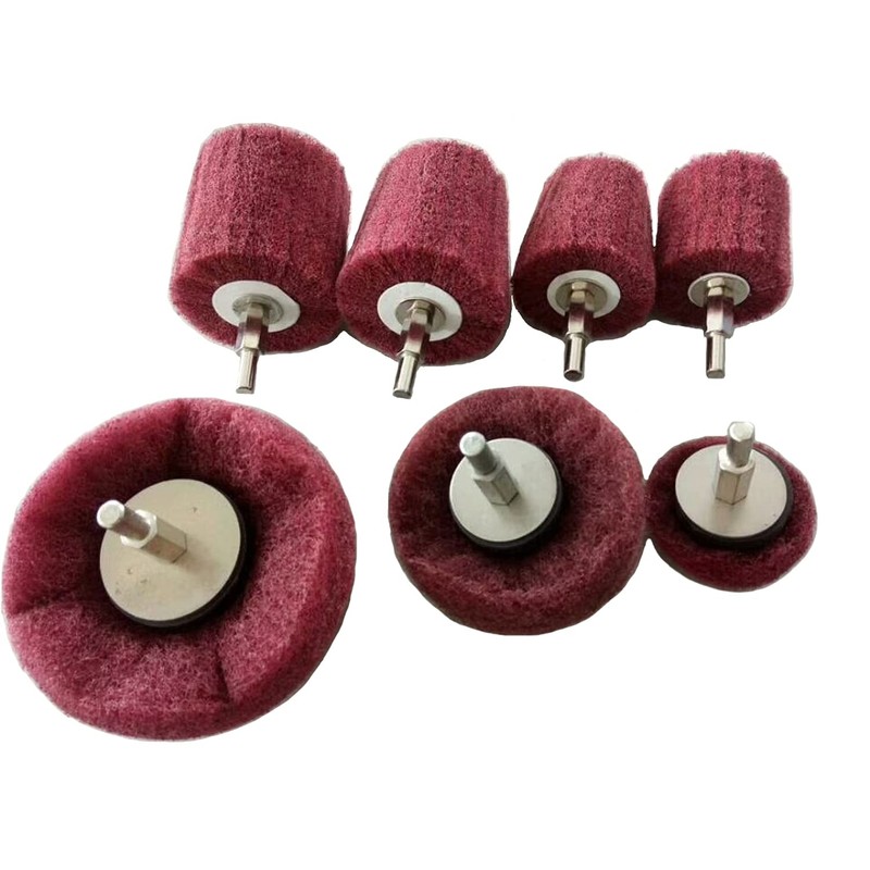 Polishing Brushing Shaped scouring pad Grinding Head - 7 Pcs