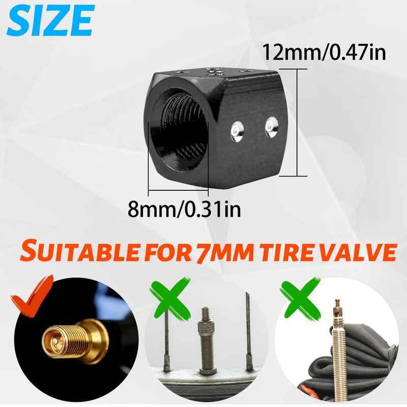 EKIND Bicycle Valve Dice (Pack of 5, Black)