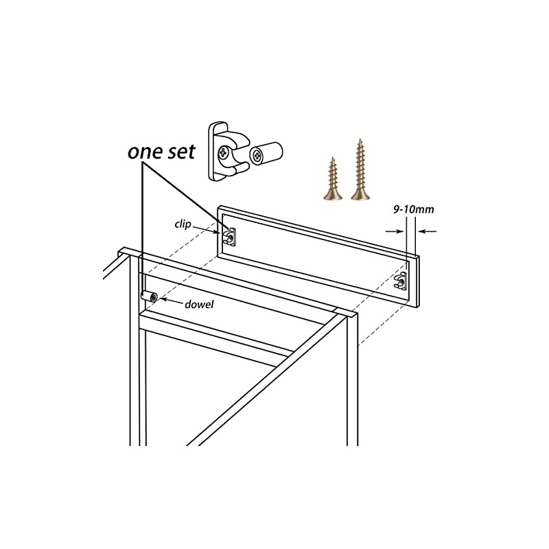 False Front Cabinet Clips, Hosrnovo 4 Pairs with Screws Reinforced