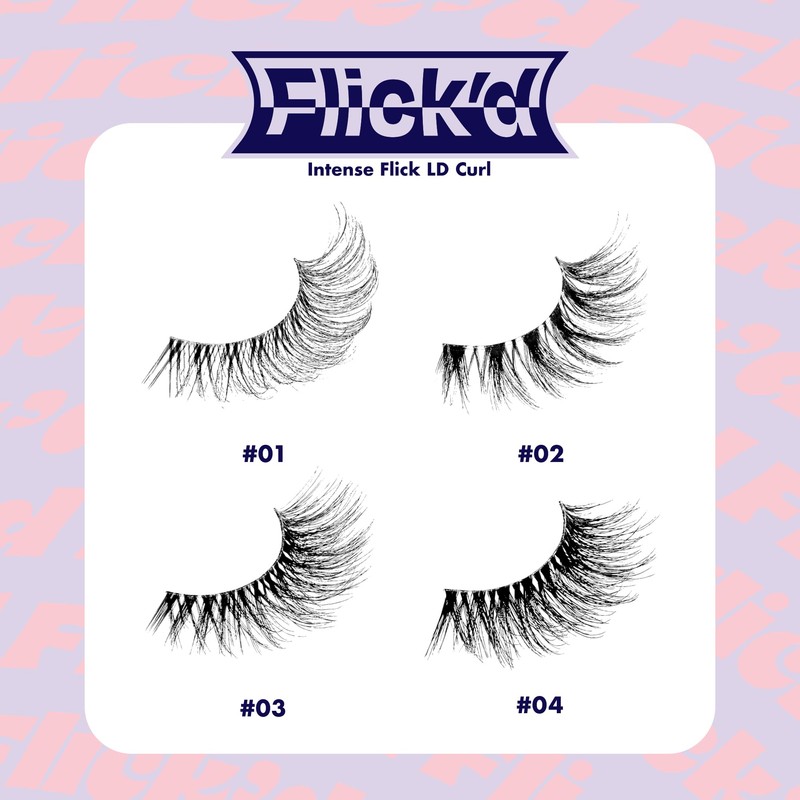 i-ENVY False Lashes Flick'd D-Curl Strip Lashes Volume Bouncy Natural