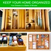 COIWAI Double Layer Bamboo Kitchen Drawer Organizer Cutlery Utensil Silverware