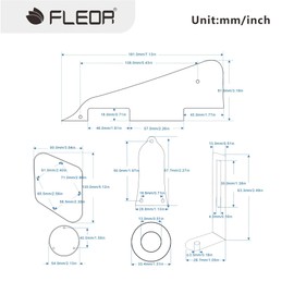 FLEOR Set of LP Pickguard/Control Backplate/Selector Switch Cover/Toggle Switch Ring/Truss Rod Cover/Chrome Bracket/Mounting Screws for LP Standard Guitar, Black 1ply