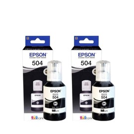 Epson 2 Pack Botella Tinta T504 Color Negro Compatiple con L4150 L4160 L6161 L6171 L6191 EcoTank Incluye 2 Botellas 257mL