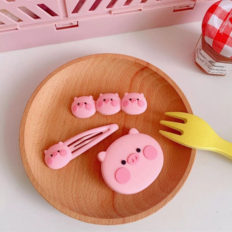 Miry Pink Cerdito Pinza Pelo Pig Set De 3 Cabello