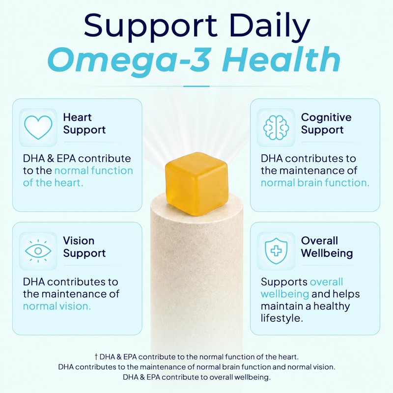 Omega 3 Gummies with DHA & EPA – Heart, Brain