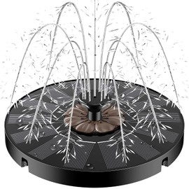 Yzert Solar Fountain Coffee Flower, 2025 Upgrade Floating Solar Water Fountain Pump with 4 Fixers & 7 Nozzles for Bird Baths, Ponds, Pools, Gardens, Patios, Outdoors&Flower Pots