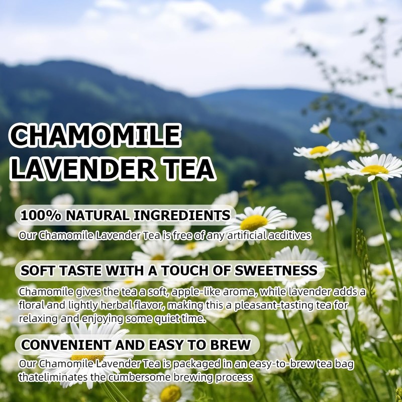 HANFANGLING Camomile and Lavender Tea,2Pcs, Herbal Tea,Helps to Relax,Reduces Anxiety,Improves