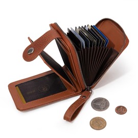 Montana West X Wrangler Rfid Card Holder Small Credit Card Wallet for Women Compact Zip Card Case Ladies Cash Wallet with Multi Credit Card Holder and ID Window