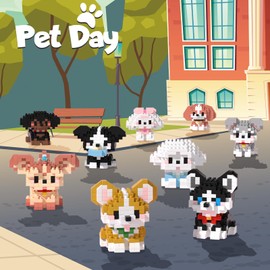 Scosloo Micro Mini Building Blocks Dog Series, Animals Model Toy Party Favors for Kids, Creative Building Blocks, Birthday Gift for Boy Girl Ages 6-12+ (Beagle)