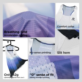 Sanken Men's Seamless Running Tank Tops Ultra Lightweight Marathon Singlets Breathable Race Vests Quick Dry Sleeveless Shirt (US, Alpha, Large, Regular, Regular, WL06)