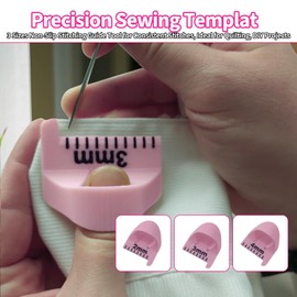 Precision Sewing Template – 3 Sizes Non-Slip Stitching Guide Tool for Consistent Stitches, Ideal for Quilting, DIY Projects (Pink)
