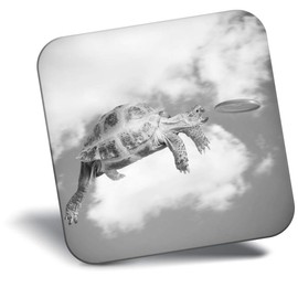 Destination Vinyl ltd Fridge Magnet bw - Cute Frisbee Turtle Funny Animal Pets #40999