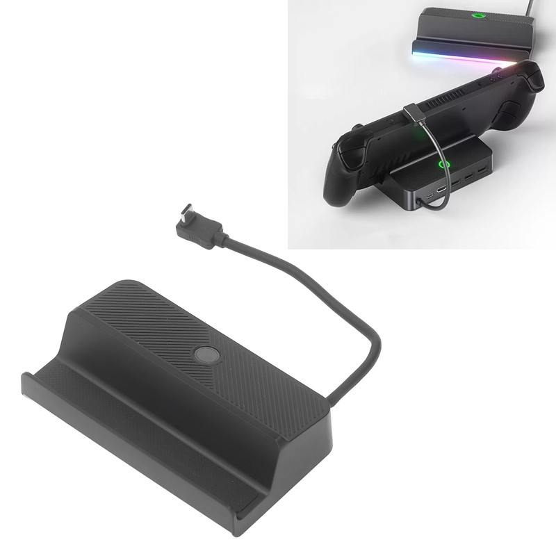 Docking Station Black 6 in 1 Charging Base RGB LED
