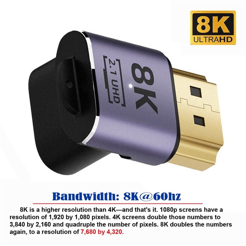 cablecc HDMI Male to HDMI 2.1 Female Up Angled Vertical